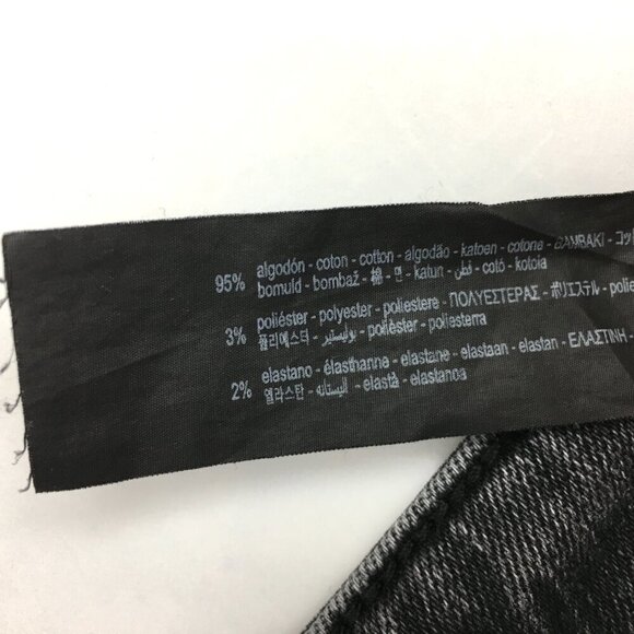 Zara Men's Faded Black Skinny Jeans Stretch Distressed size 32 x 26" - Picture 7 of 8